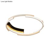 Acrylic Spliced Ring Led Flush Mount Light In White/Black - Ideal For Bedroom 16.5’/19.5’ Dia