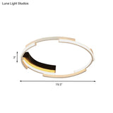 Acrylic Spliced Ring Led Flush Mount Light In White/Black - Ideal For Bedroom 16.5’/19.5’ Dia
