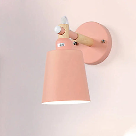Adjustable Angle Candy-Colored Sconce Light: Macaron Metal Lamp For Shops Pink