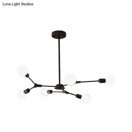 Adjustable Branch Pendant Lamp: Postmodern Metal Chandelier With 6/9 Lights In Black/Gold Ideal For