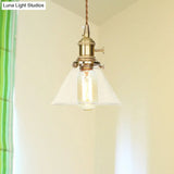 Adjustable Clear Glass Cone Pendant Light For Kitchen - Single Hanging Fixture