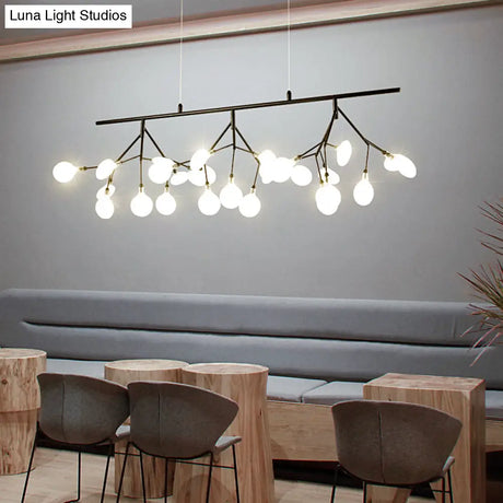 Adjustable Hanging Cord Island Lighting - Contemporary Firefly Metal Pendant With 27 Lights For