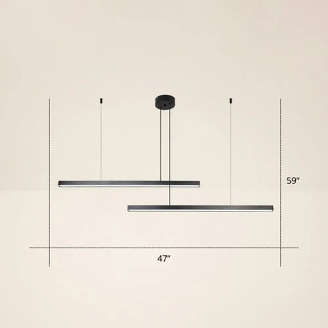 Adjustable Metal Line Art Led Pendant Lamp For Minimalist Bedroom Ceiling 2 / Black Third Gear