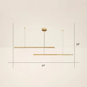 Adjustable Metal Line Art Led Pendant Lamp For Minimalist Bedroom Ceiling 2 / Gold Warm