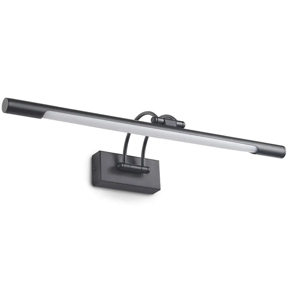 Adjustable Tubular Led Wall Sconce Vanity Light With Minimalistic Design And Plastic Shade Black /