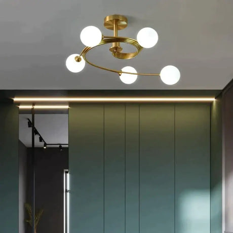 Aimee - Nordic Creative Rotate Bedroom Room Lamp Room Copper Ceiling Lamp Ceiling