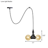 Alamak - Modern Amber Glass Pendant Chandelier With Swag Design