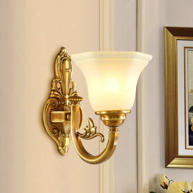 All Copper American Ceramic Antique Wall Lamp Double Head Luxury Atmosphere European Style Living