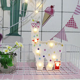 Alpaca Led Wall Night Lamp For Girls Room - Battery Operated And Contemporary Design White / A