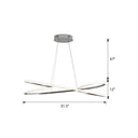 Aluminum Twist Led Pendant Chandelier: Artistic Hanging Lamp For Dining Table Chrome / 31.5’