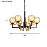 Amber Glass Pendant Chandelier - Traditional Black Bubble Multiple Lighting Positions Bedroom