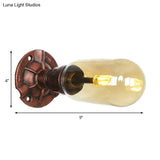 Amber Glass Wall Sconce Lamp With Vintage Charm: Perfect For Living Rooms