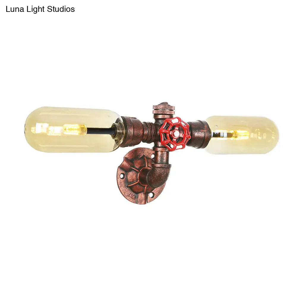 Amber Glass Wall Sconce Lamp With Vintage Charm: Perfect For Living Rooms