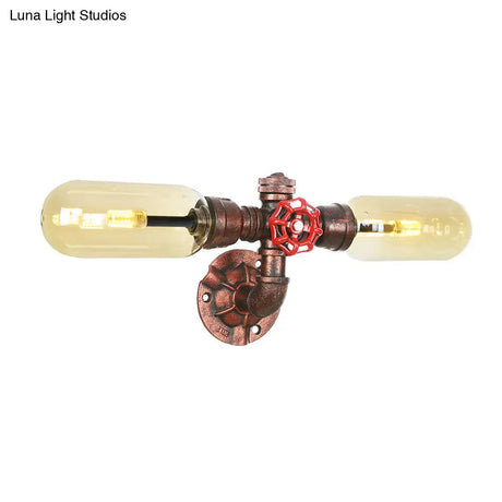 Amber Glass Wall Sconce Lamp With Vintage Charm: Perfect For Living Rooms