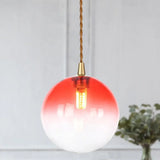 Amber/White/Red Macaron Glass Pendant Light Fixture - 1 Suspension With Rope For Bedroom Red