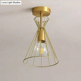 American All-Copper Balcony Ceiling Lamp
