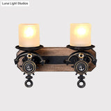 Anchor Arm Wall Lamp For Kids - Resin Mount Light Fixture With Blue/Brown Design And Opal Glass