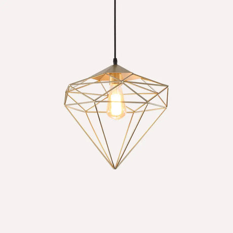 Antique Gemstone Iron Pendant Light – 1-Light Dining Room Hanging Fixture Gold / A