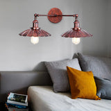 Antique Scalloped Edge Wall Lamp - Stylish Metallic Mounted Light For Bedroom In Brass/Rust Rust
