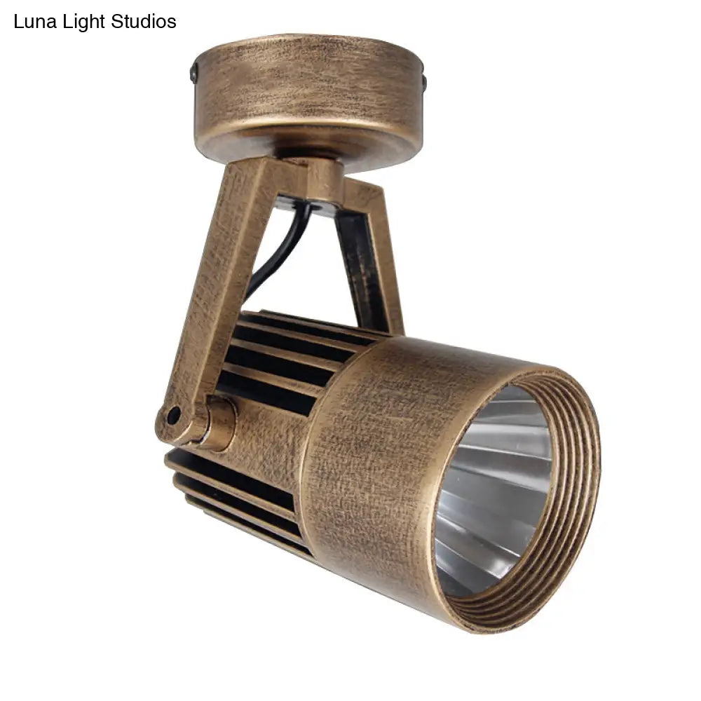 Antique Style Brass Ceiling Light Fixture - Metal Led Bedroom Semi-Flush Mount Adjustable 3’/5’