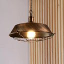 Antique Style Iron Barn Hanging Light With Wire Guard - 10’/14’/18’ Dia Brass/Bronze/Black