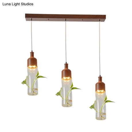 Antique Wine Bottle Cluster Pendant Ceiling Light - Metal Led With Multiple Bulbs Brown Finish