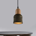 Antiqued Cup-Shape Ceiling Light: Cement Hanging Pendant Lamp (1 Head) - Silver/Black/Bronze With