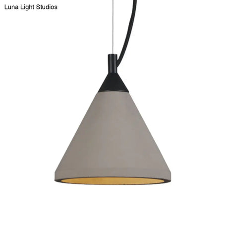 Antiqued Grey Ceiling Pendant Light With Cement Shade