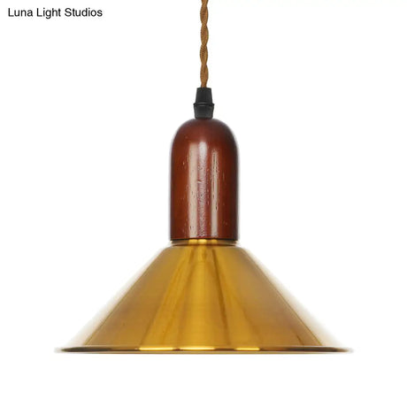 Antiqued Iron Bronze Ceiling Pendant Light - Disc/Dome/Cone Design Single-Bulb Ideal For Dining Room