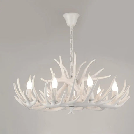 Antler Deco Resin Candle Chandelier: Country Style Suspension Light For Restaurant Ambience 9 /