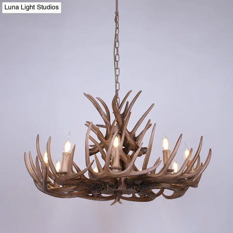 Antler-Shaped Pendant Light: Vintage Resin Chandelier For Restaurant