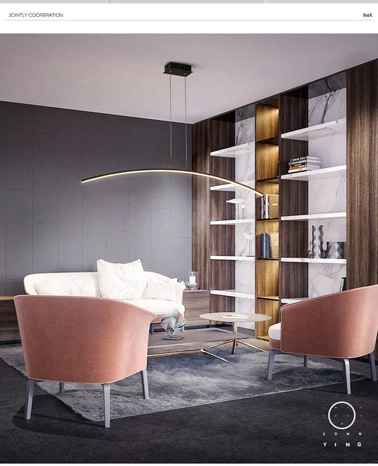 Arc Shape Led Hanging Pendant Lights Modern For Dining Room