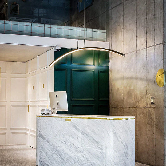 Arc Shape Led Hanging Pendant Lights Modern For Dining Room