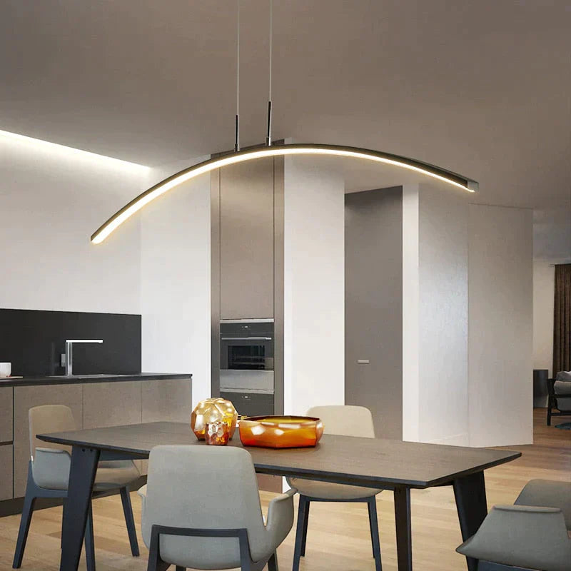 Arc Shape Led Hanging Pendant Lights Modern For Dining Room
