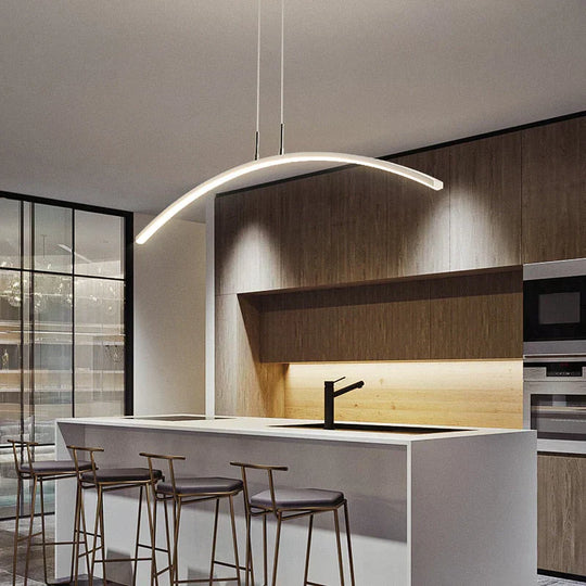 Arc Shape Led Hanging Pendant Lights Modern For Dining Room
