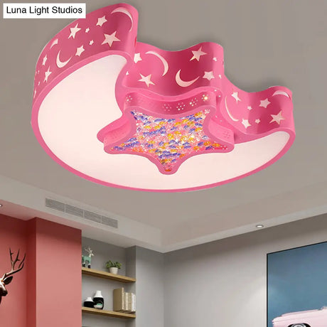 Art Deco Acrylic Flush Mount Ceiling Light For Kindergarten