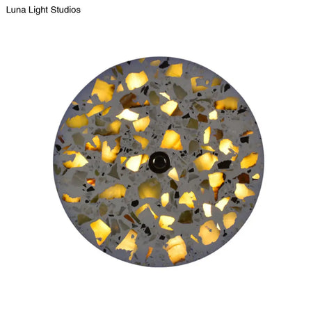Art Deco Terrazzo Led Wall Light: Black Red Blue Flush Mount Sconce For Living Room
