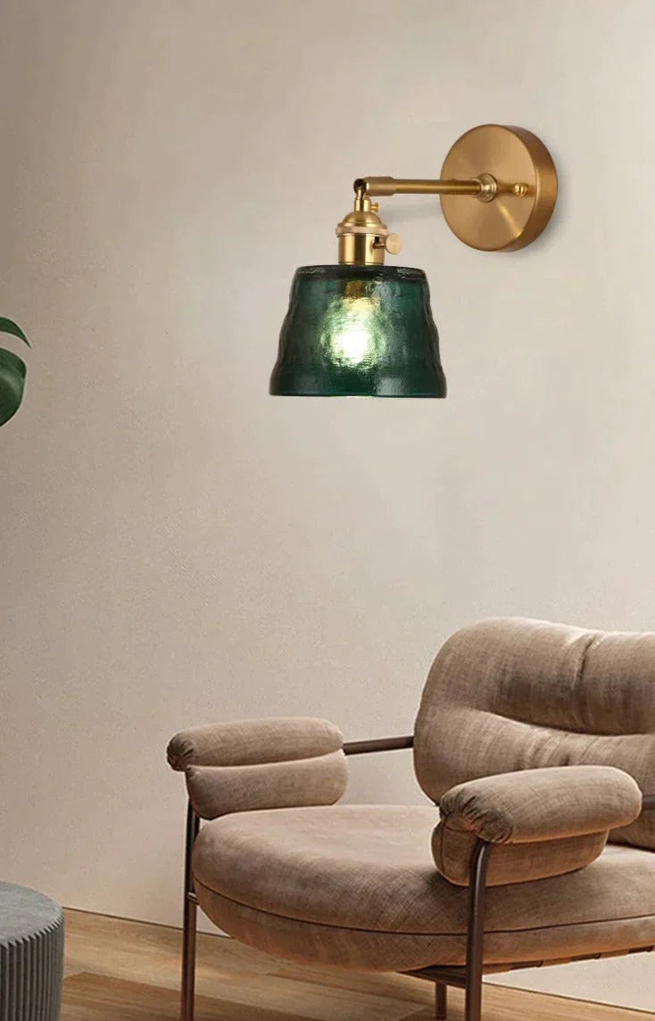 Art Living Room Bedroom Balcony Mirror Bedside Brass Copper Wall Lamp Copper Wall Lamps