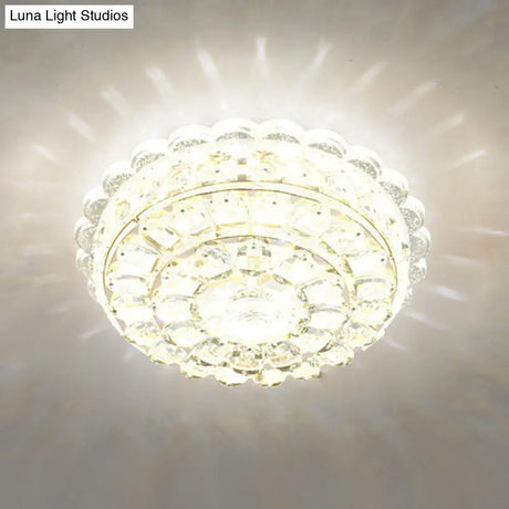 Artistic Crystal Led Flush Ceiling Light For Entryway