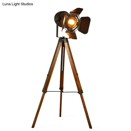 Artpad American Loft Rustic Vintage Floor Lamps For Living Room Office Study Lighting Black Red Led