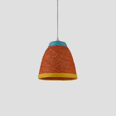 Asian Style Rattan Weaving Bell Hanging Lamp - Suspension Pendant Light For Snack Bars (1 Bulb)