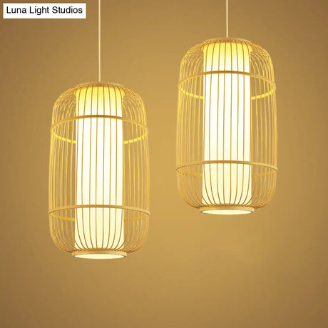 Bamboo Birdcage Pendant Light - Minimalist Design For Restaurants And Ceilings
