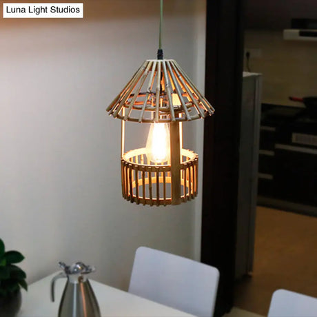 Bamboo Pavilion Pendant Light Kit For Dining Room