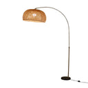 Bamboo Standing Fishing Rod Floor Lamp With Swivel Shade - Wood Reading Light / Small A