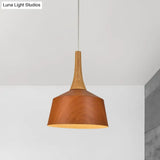 Barn Style Farm Suspension Light - White/Red Brown/Coffee Finish Aluminum Hanging Lamp With Wooden