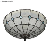 Baroque 3 - Head Cut Glass Clear/Textured White Flushmount Ceiling Light