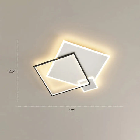 Bedroom Brilliance In A Stack: Minimalistic Led Metal Flush Mount Ceiling Ligh Black-White / 16’