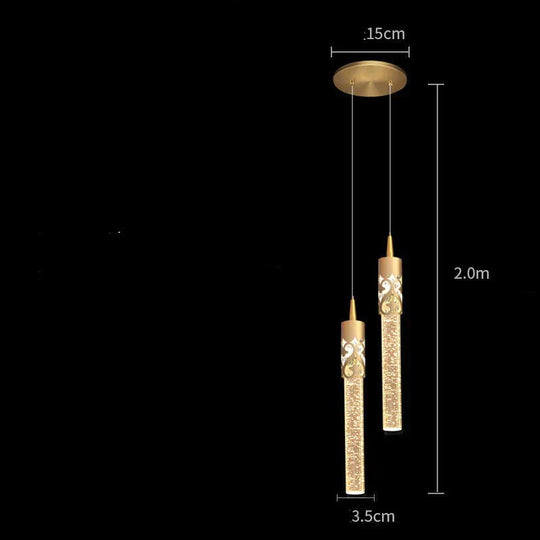 Bedside Chandelier Simple Creative Luxury Crystal Single Head Two Tv Background Wall Gold / B-2