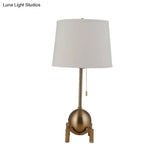 Bell Desk Lamp - Traditional Metal 1-Head White Reading Light With Global Base For Bedroom