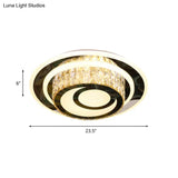 Beveled Crystal Ceiling Lamp – Led Flushmount Light For Guest Rooms
